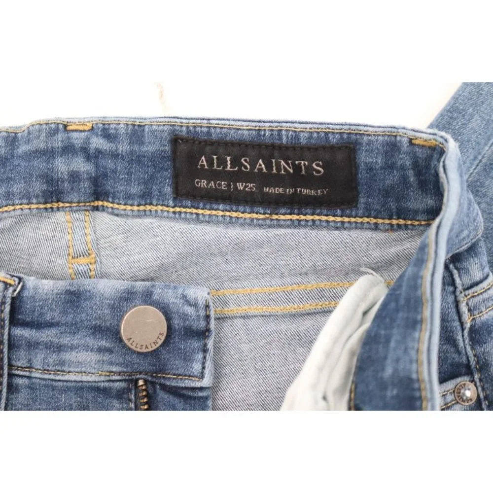 All Saints Jeans‎ Womens 25 Grace Ankle Stretch Skinny Blue Denim pockets L27